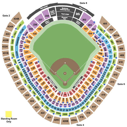 Yankee Stadium Yankees Seating Chart